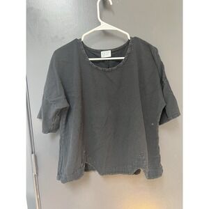 Oh My Gauze! Black Short Sleeve Top Sz L Womens